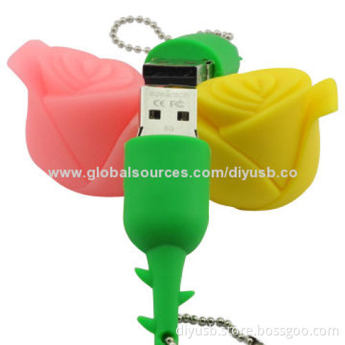 PVC USB Flash Drives with 64/128/256MB Capacity, Available in Various Colors